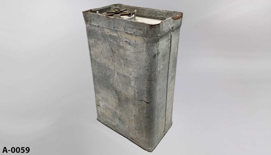 Ammo Box, galvanized, 18"w x 10"d x 28"t, stock number A-0059