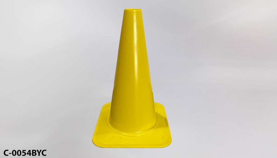 Cone, traffic/safety, medium, yellow, lightweight, 12" square base x, stock number C-0054BYC