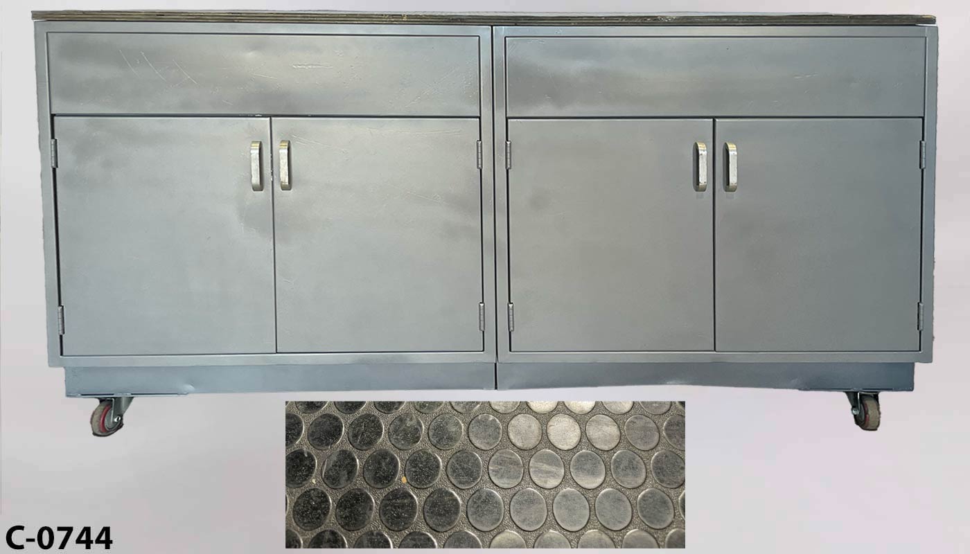 Counter/Cabinet w/ 4 doors on casters, stock number C-0744