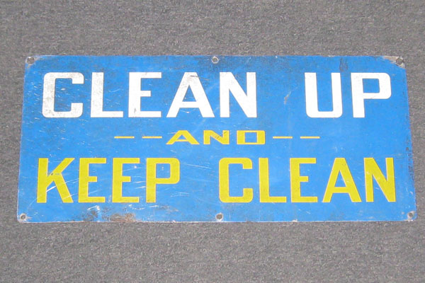 Sign-Clean up & keep clean, stock number S-0061