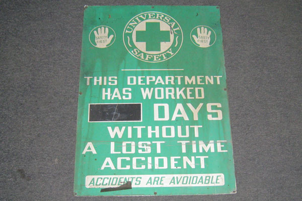 Sign-Universal Safety - This Department Has Worked __ Days..., stock number S-0083