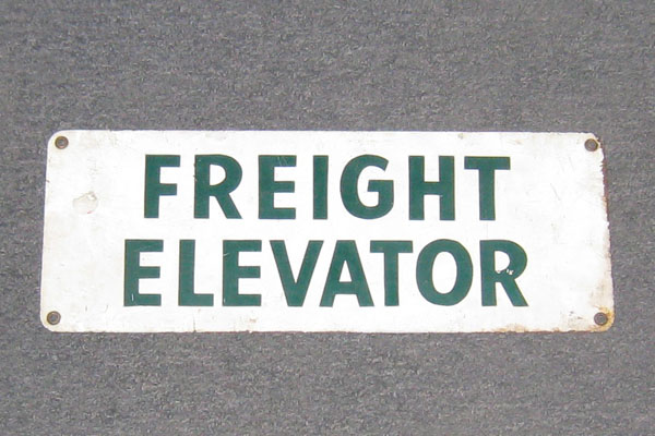 Sign-Freight Elevator, stock number S-0151