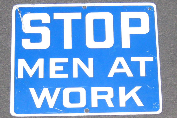 Sign-Stop Men At Work, stock number S-0214