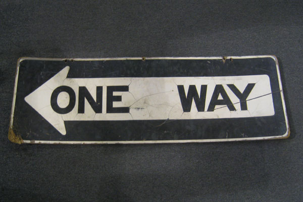 Sign-One Way <-----, stock number S-0223
