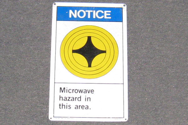 Sign-Notice Microwave Hazard In This Area, stock number S-0297