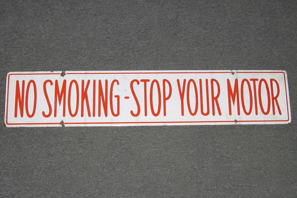 Sign-No Smoking Stop Your Motor, stock number S-0348a