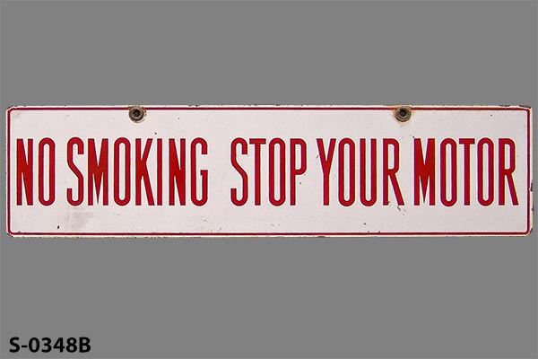 Sign-No Smoking Stop Your Motor, stock number S-0348b