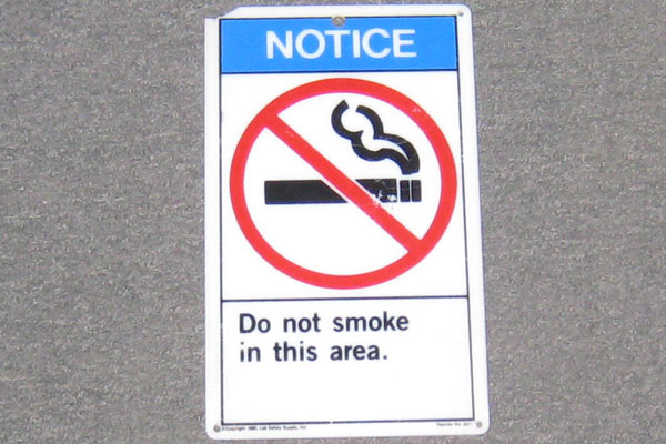 Sign-Notice Do Not Smoke In This Area, stock number S-0370