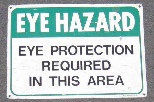 Sign-Eye Hazard Eye Protection Required In This Area, stock number S-0393