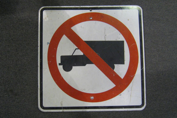 Sign-international symbol for no trucks, stock number S-0401