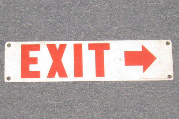 Sign-Exit---->, stock number S-0418