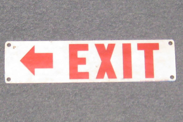 Sign-Exit <---, stock number S-0419