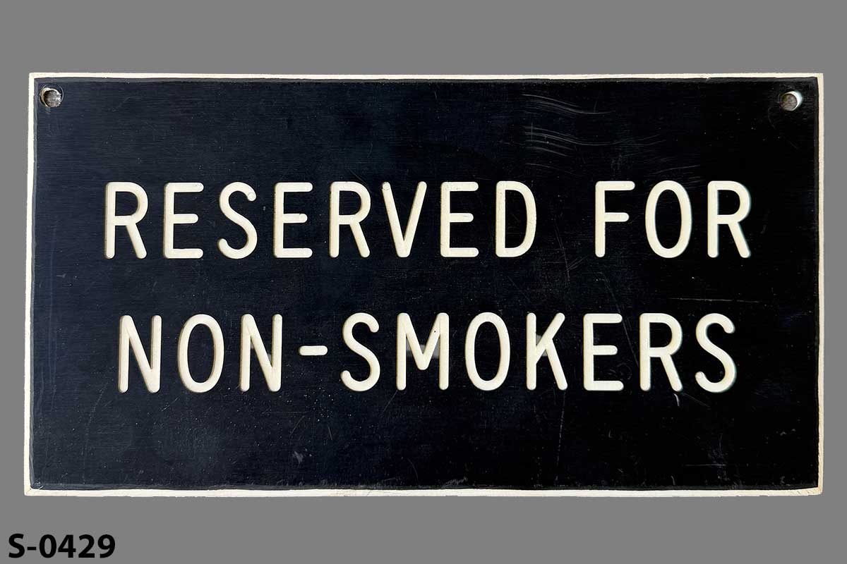 Sign-Reserved For Non-Smokers, stock number S-0429