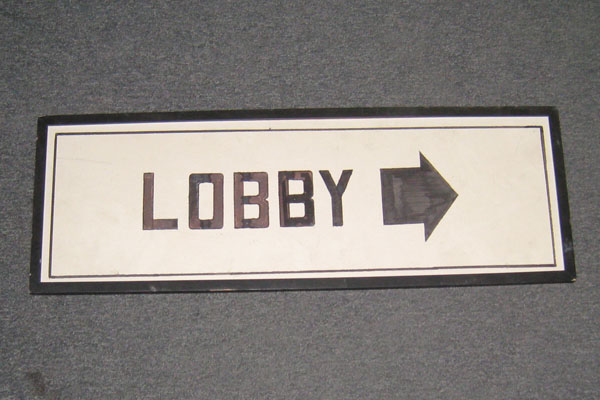 Sign-LOBBY, stock number S-0452