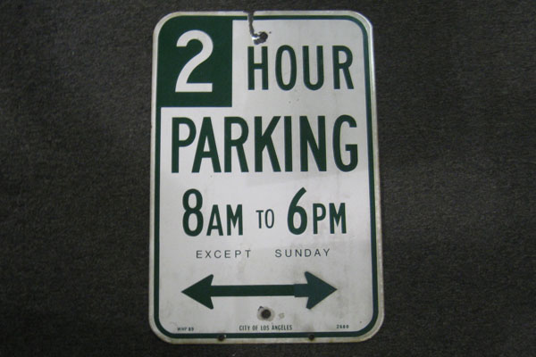 Sign-2 Hour Parking 8am TO 6pm Except Sunday, stock number S-0569