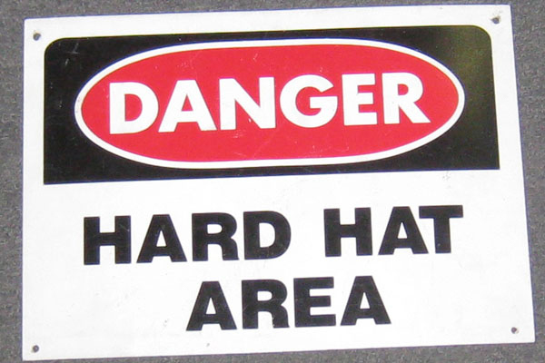 Sign-Danger Hard Hat Area, stock number S-0577