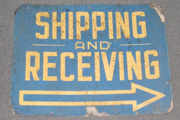 Sign-Shipping and Receiving, stock number S-0601