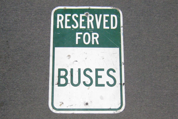 Sign-Reserved For Buses, stock number S-0606