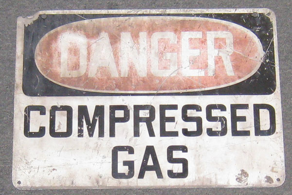 Sign-Danger Compressed Gas, stock number S-0619