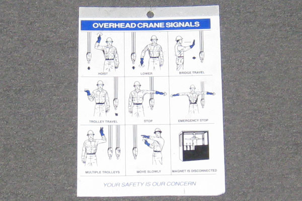 Sign-Overhead Crane Signals, stock number S-0644a