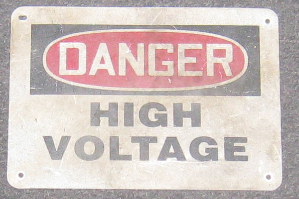 Sign-Danger High Voltage, stock number S-0656