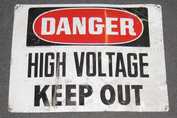 Sign-Danger High Voltage Keep Out, stock number S-0756