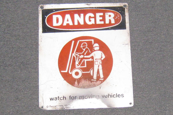 Sign-Danger Watch For Moving Vehicles, stock number S-0794