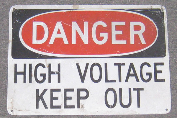 Sign-Danger High Voltage Keep Out, stock number S-0802