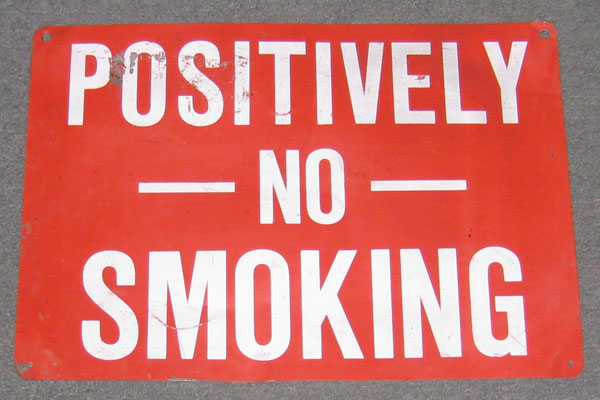 Sign-Positively - No - Smoking, stock number S-0849