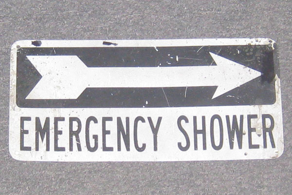 Sign-----> Emergency Shower, stock number S-0882