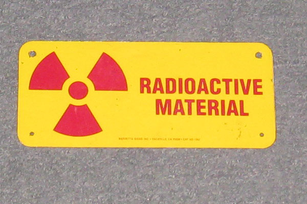Sign-Radioactive Material w/ radiation symbol, stock number S-0919