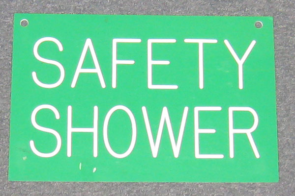 Sign-Safety Shower, stock number S-0927