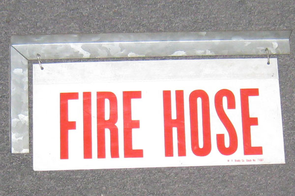 Sign-Fire Hose, stock number S-0954