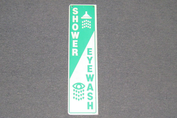 Sign-Shower/Eyewash w/ picture of shower head & eyewash fountain, stock number S-0967