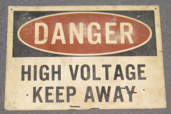 Sign-Danger High Voltage Keep Away, stock number S-0972