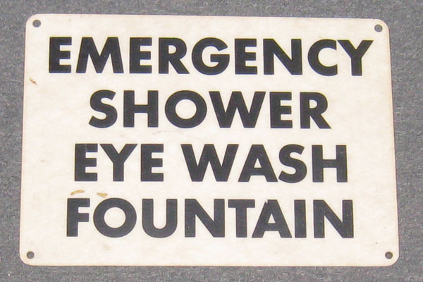 Sign-Emergency Shower Eyewash Fountain, stock number S-0980