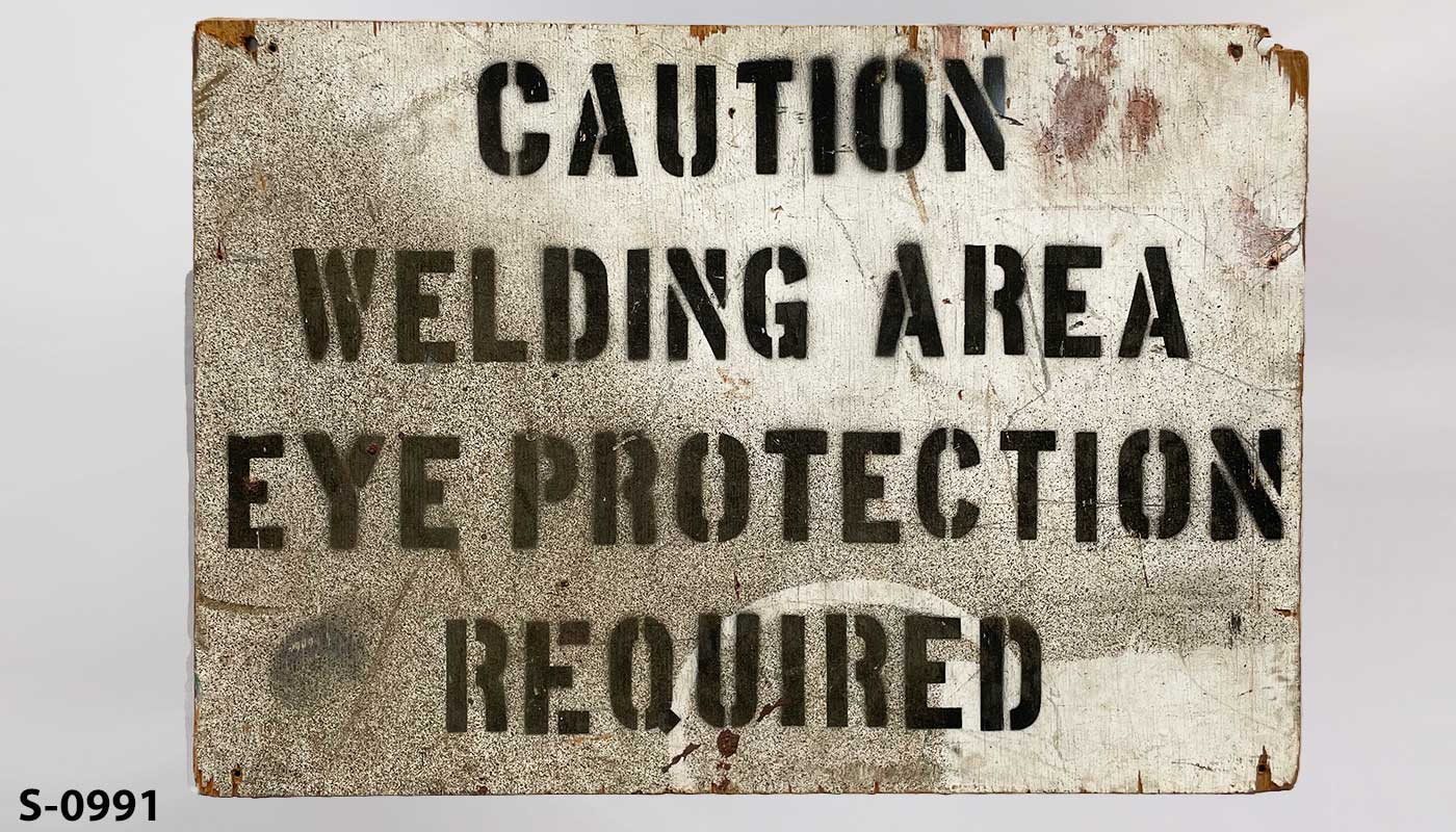 Sign-Caution Welding Area Eye Protection Required, stock number S-0991