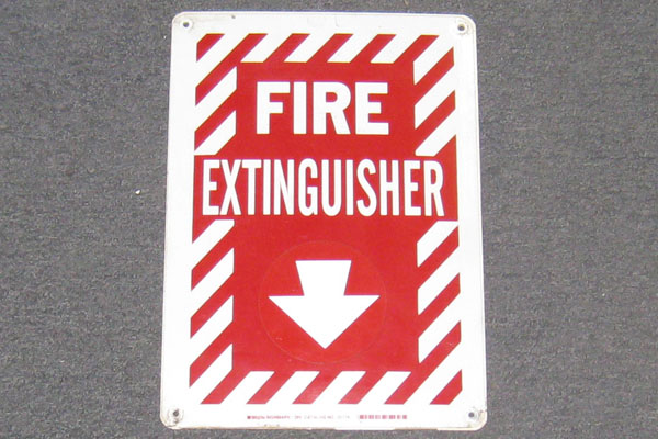 Sign-Fire Extinguisher V, stock number S-0997