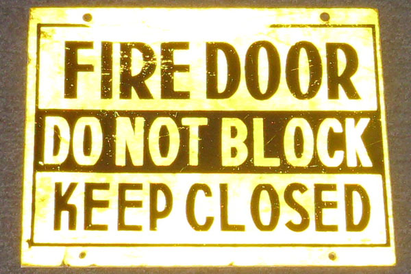 Sign-Fire Door Do Not Block Keep Closed, stock number S-1004