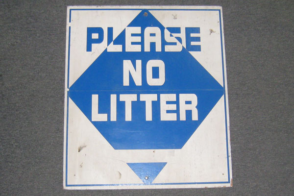 Sign-Please No Litter, stock number S-1028
