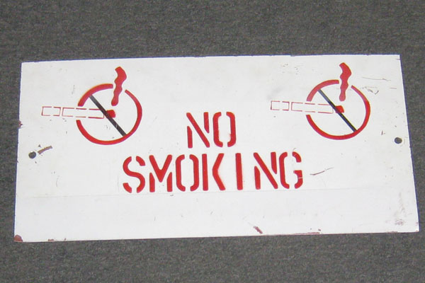 Sign-No Smoking - w/ 2 international no smoking symbols, stock number S-1048