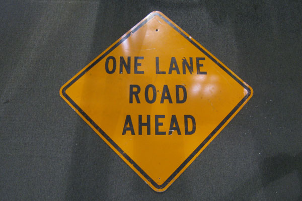 Sign-One Lane Road Ahead, stock number S-1060