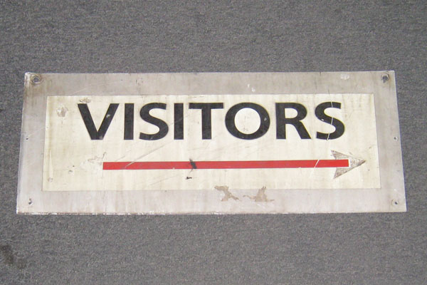 Sign-Visitors, stock number S-1149