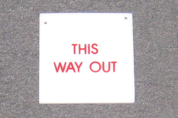 Sign-This Way out, stock number S-1185