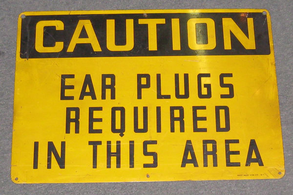 Sign-Caution Ear Plugs Required In This Area, stock number S-1207