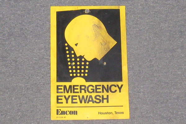 Sign-Emergency Eyewash, stock number S-1214