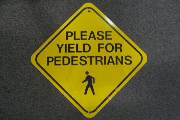 Sign-Please Yield For Pedestrians, stock number S-1250