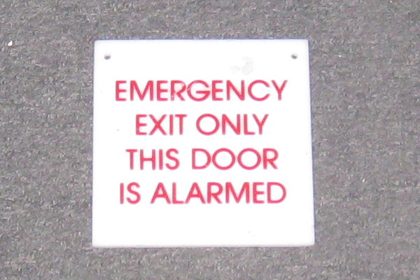 Sign-Emergency Exit Only This Door Alarmed, stock number S-1272