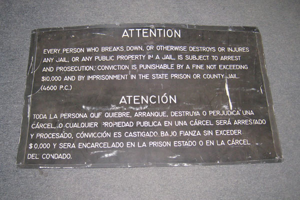 Sign-Attention Everyone Who Breaks Down or Otherwise Destroys or Injures, stock number S-1289