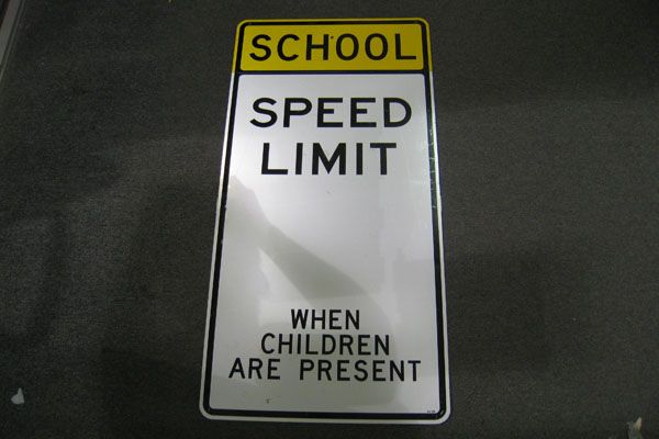 Sign-School Speed Limit, stock number S-1299